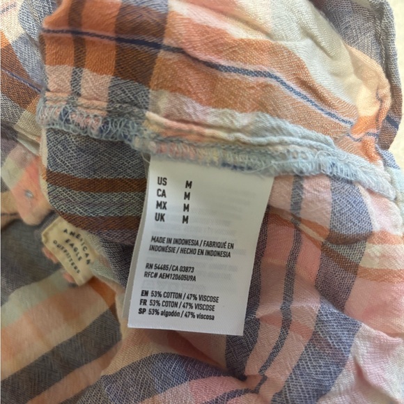 American Eagle Outfitters Multicolor Plaid Shirt - Picture 3 of 5